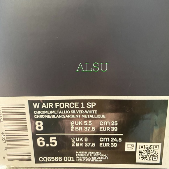 Nike Air Force 1 SP Crome Metallic Women Sneakers - Picture 10 of 10